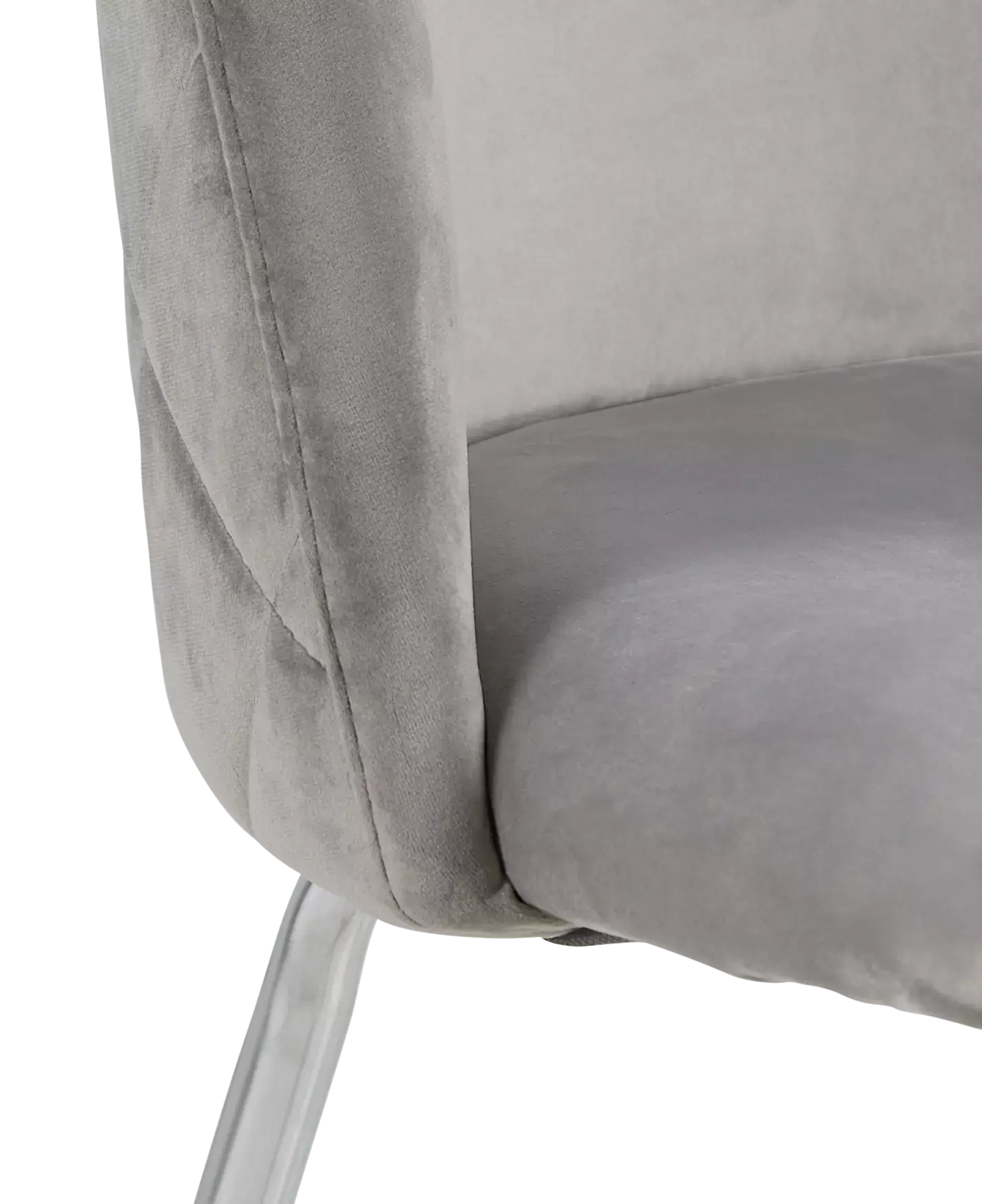 Capri Gray Velvet Upholstered Side Chair W/ Chrome Legs Capri Gray Velvet Upholstered Side Chair W/ Chrome Legs
