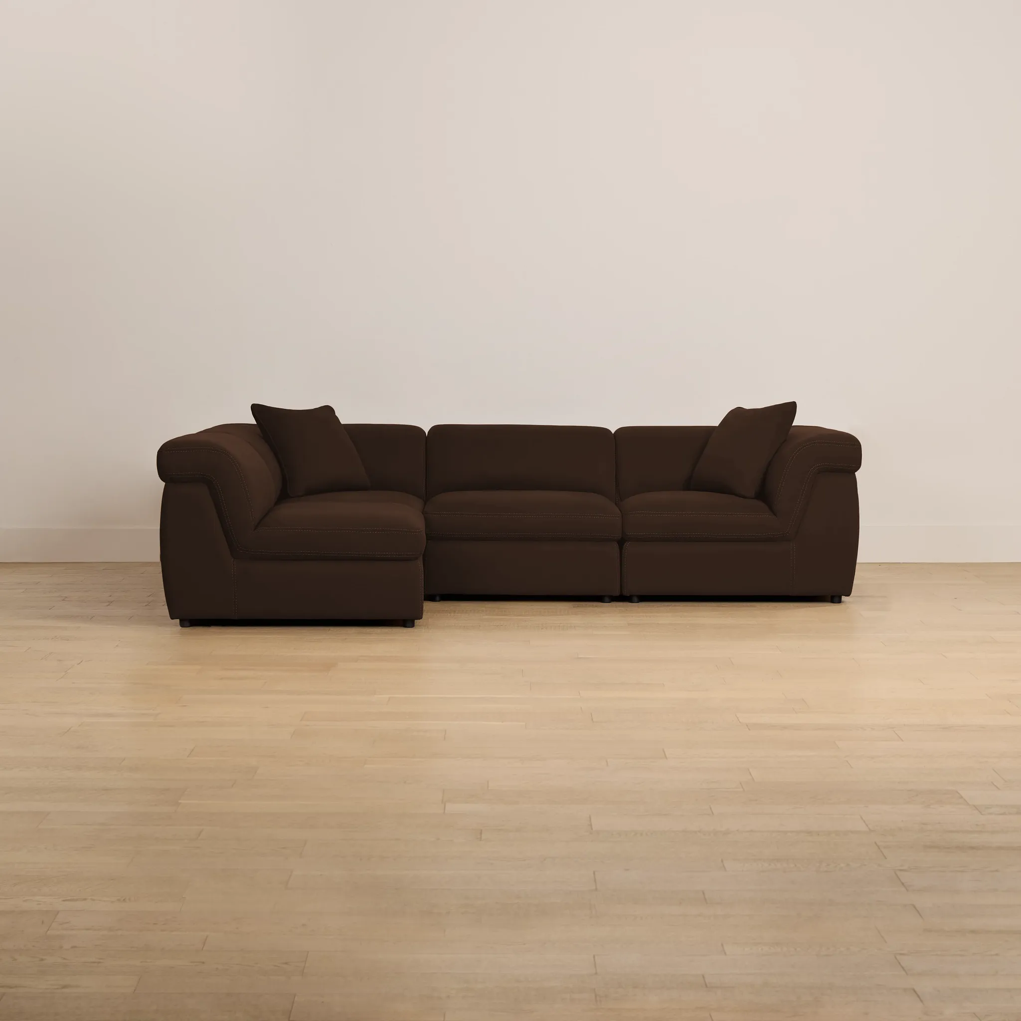 Aria Dark Brown Micro Immersive 4-piece Modular Sectional W/2 Speakers