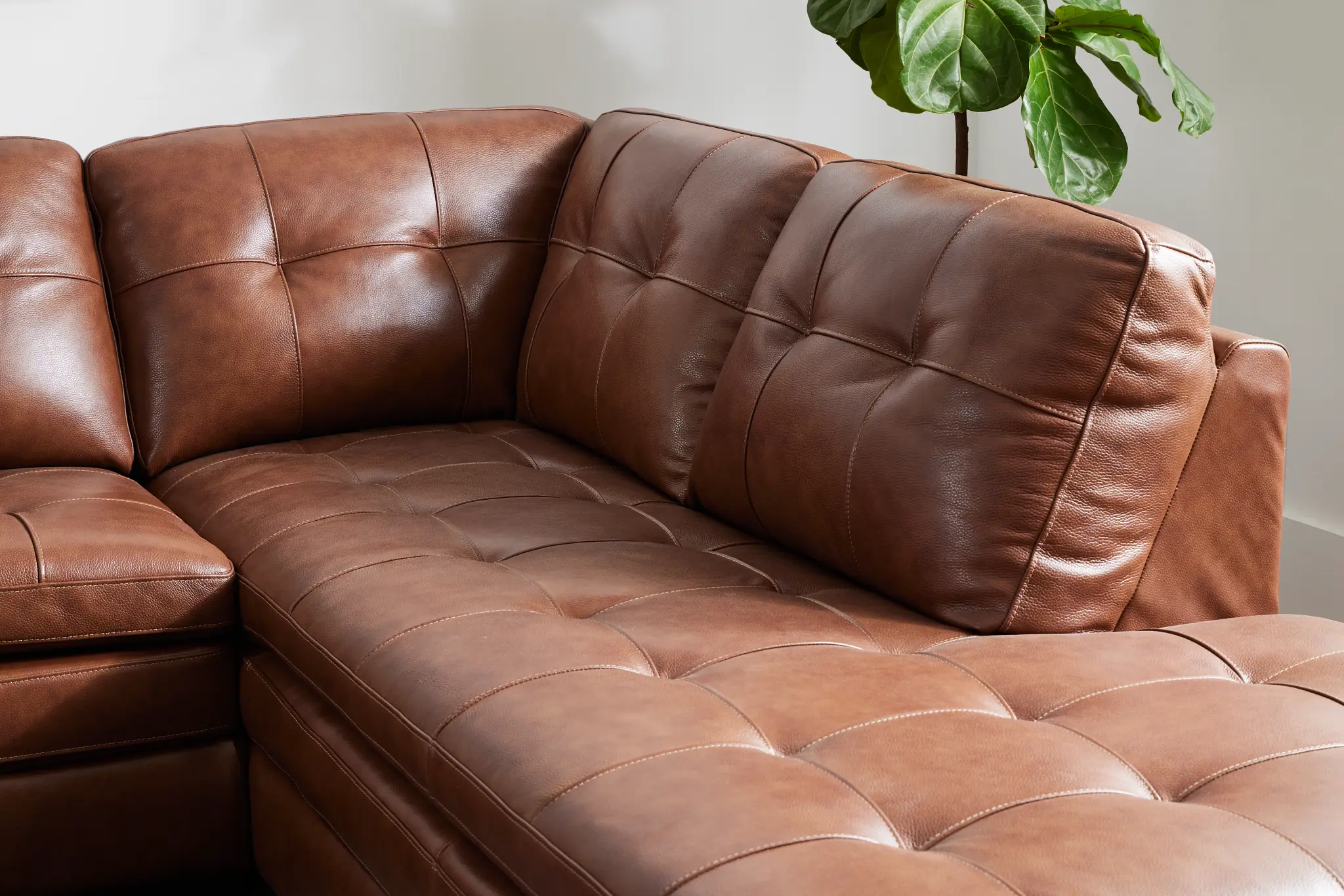 Braden Medium Brown Leather Medium Right Bumper Sectional Braden Medium Brown Leather Medium Right Bumper Sectional