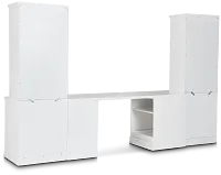 Newport White Small Peninsula Drawer Wall Desk