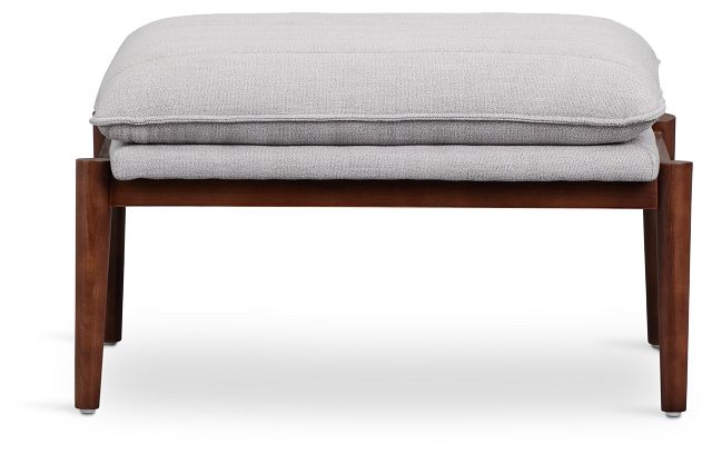 Leith Gray Fabric Accent Ottoman