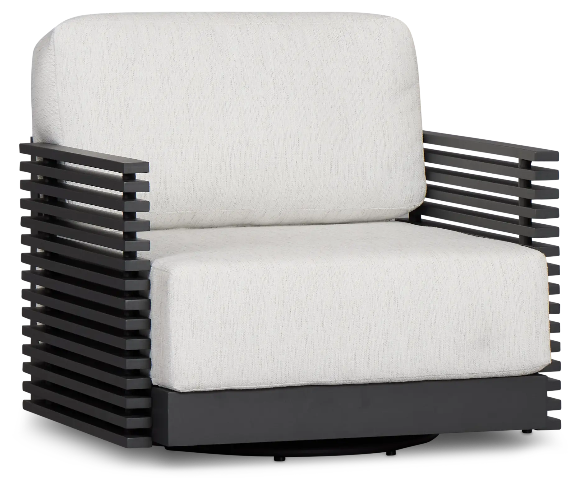 Monterey Black Aluminum Swivel Chair With Light Gray Cushions Monterey Black Aluminum Swivel Chair With Light Gray Cushions