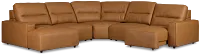 Rudy Brown Lthr/vinyl Small Right Chaise Power Extension Sectional
