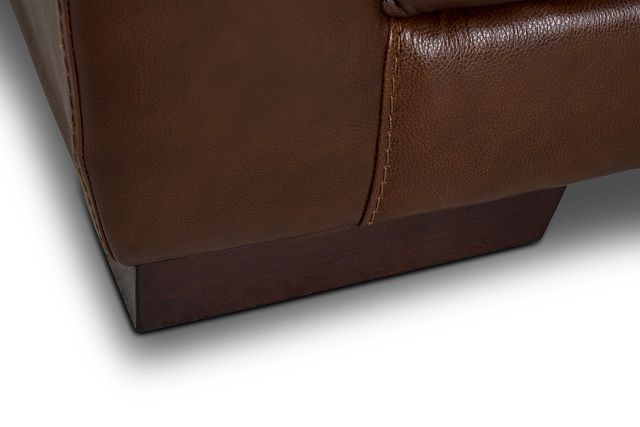 Alexander Medium Brown Leather Loveseat (7)