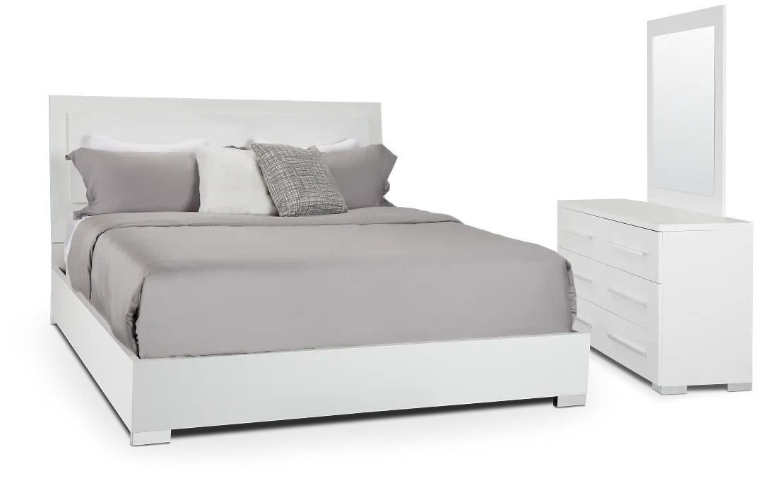 Verona White Platform Bedroom