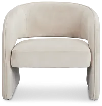 Noel Light Beige Velvet Accent Chair
