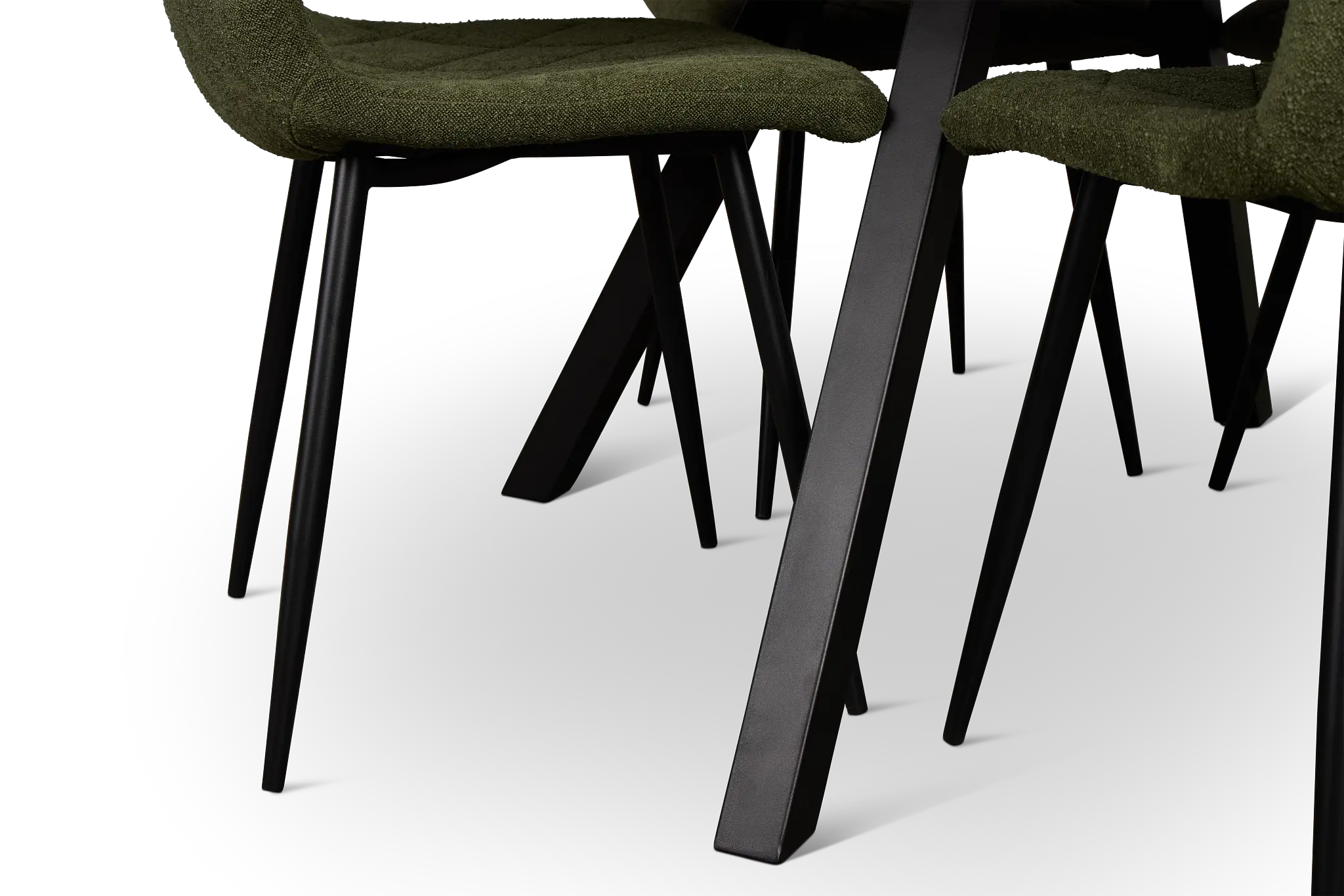 Lynden Light Tone Round Table & 4 Green Upholstered Side Chairs Lynden Light Tone Round Table & 4 Green Upholstered Side Chairs
