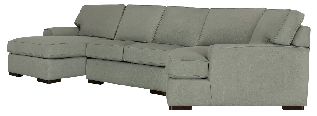 Austin Green Fabric Left Chaise Cuddler Sectional Austin Green Fabric Left Chaise Cuddler Sectional