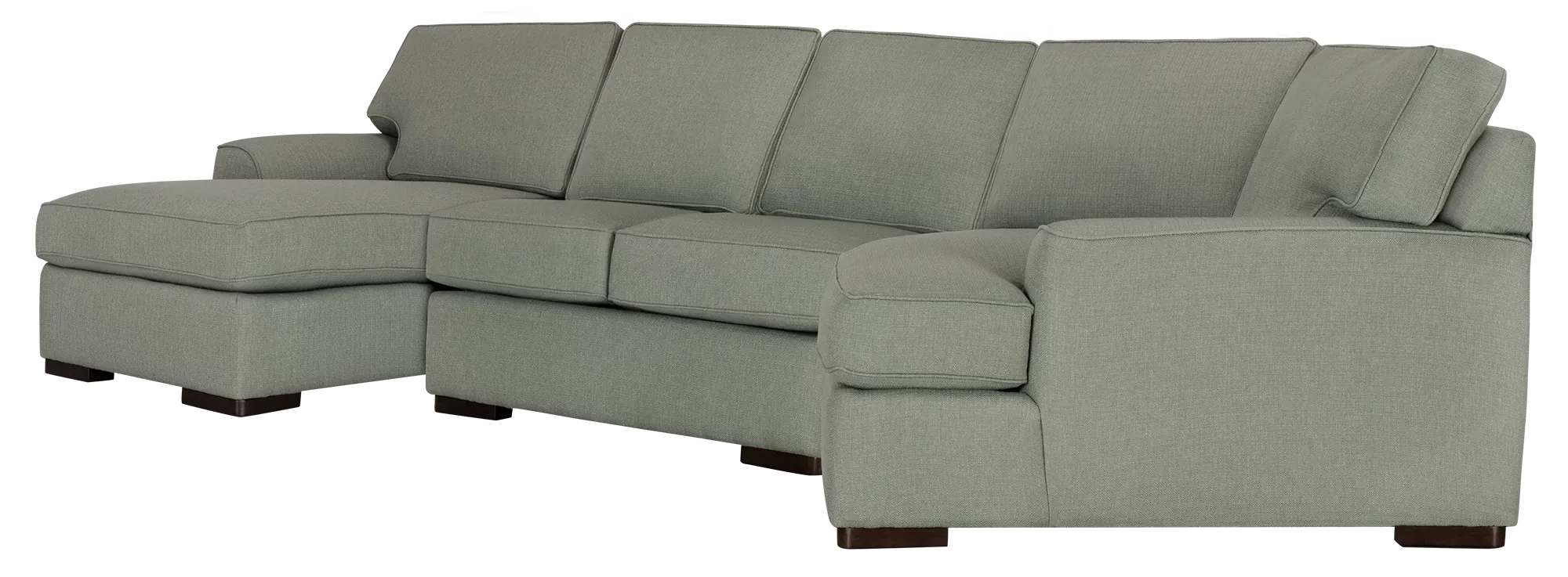 Austin Green Fabric Left Chaise Cuddler Sectional