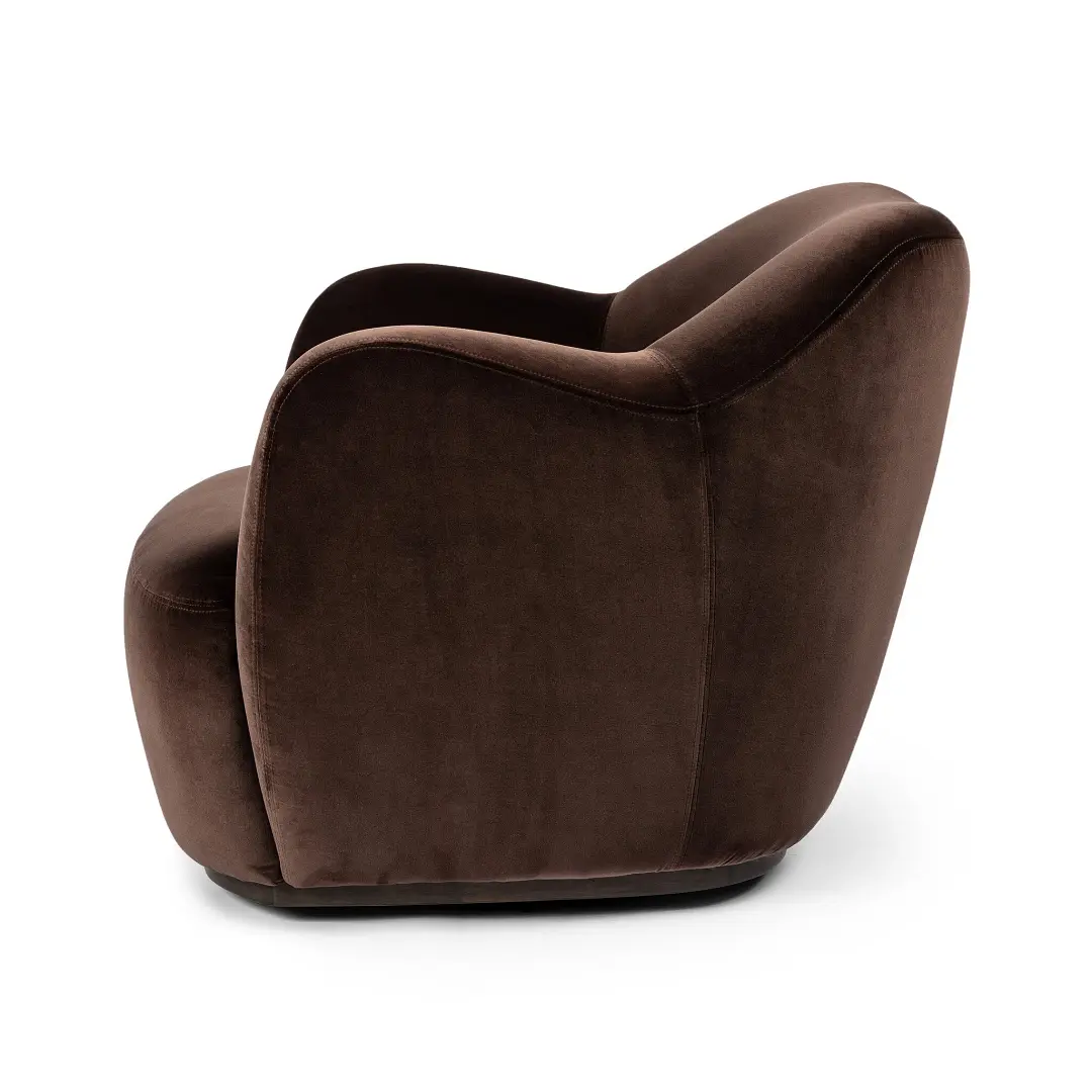 Four Hands Margota Brown Velvet Swivel Accent Chair Four Hands Margota Brown Velvet Swivel Accent Chair