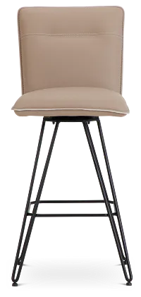 Demi Taupeswivel 30" Upholstered Barstool