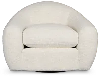 Kaya White Fabric Swivel Chair