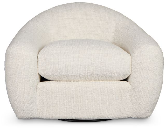 Kaya White Fabric Swivel Chair