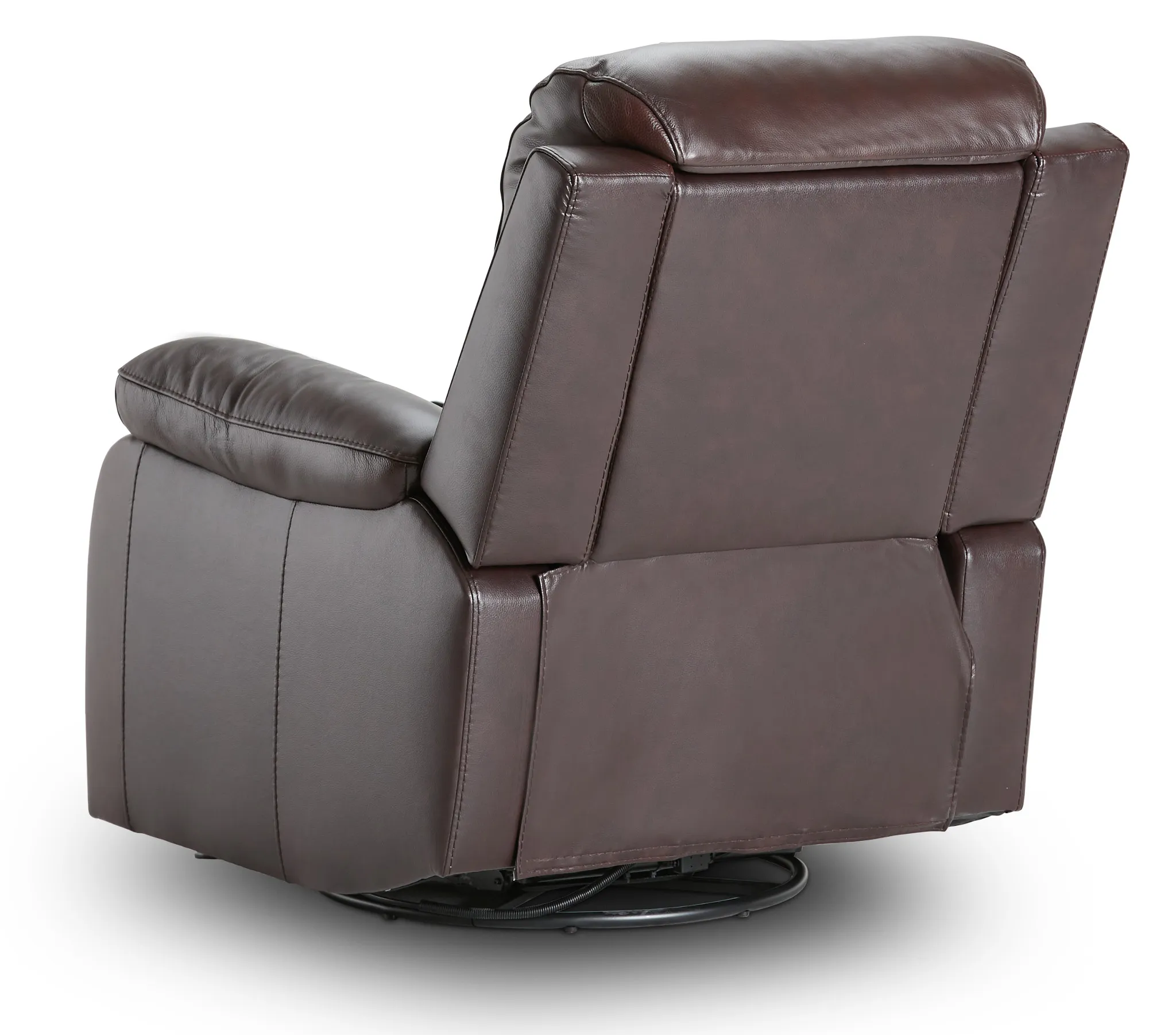 Mason Brown Leather Power Swivel Glider Recliner