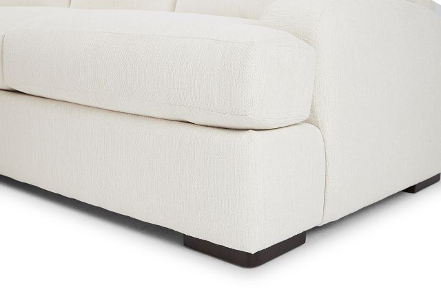 Alpha White Fabric Medium Left Chaise Sectional