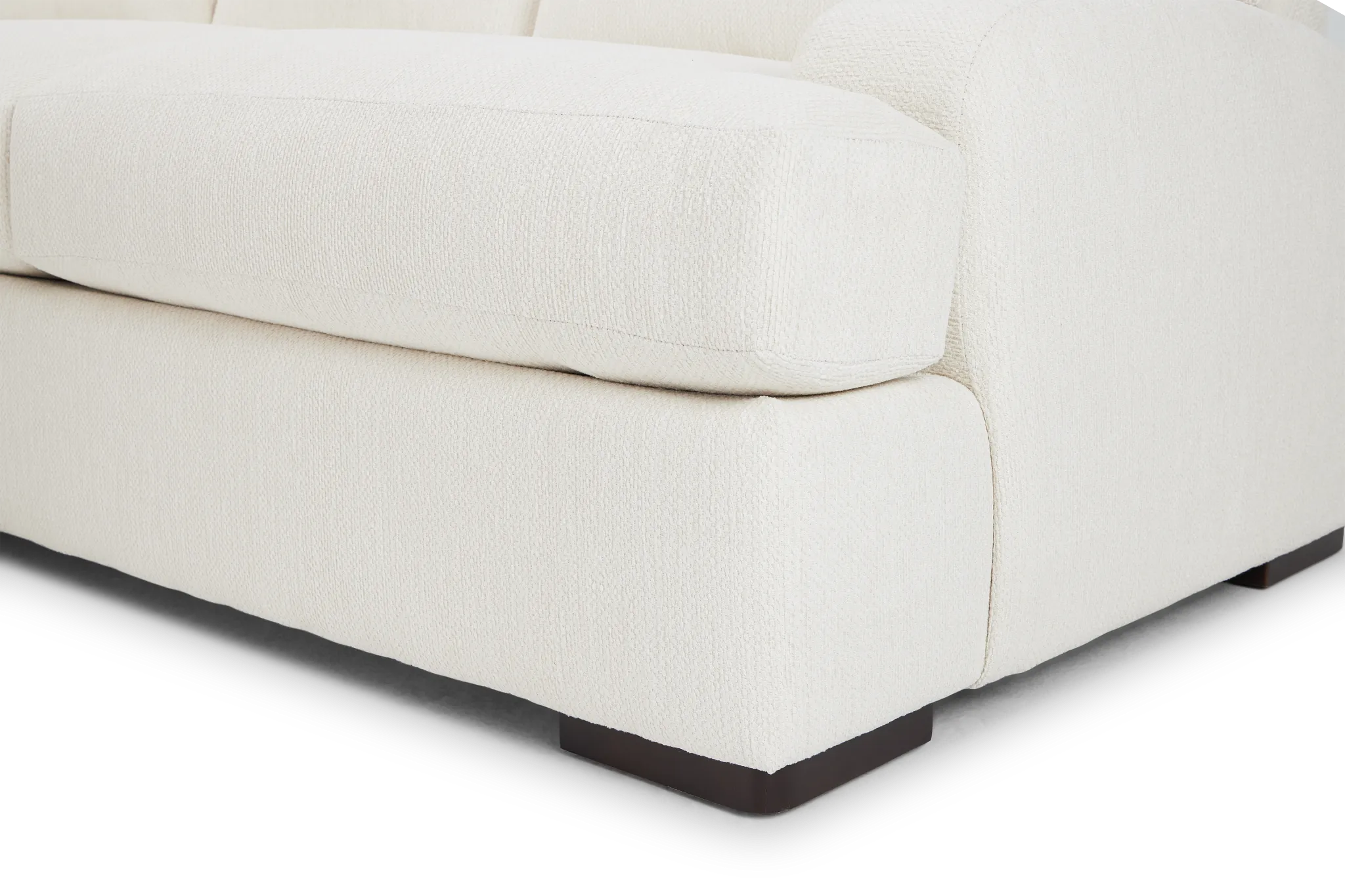 Alpha White Fabric Medium Left Chaise Sectional