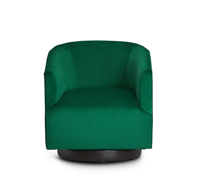 Charlotte Dark Green Velvet Swivel Accent Chair