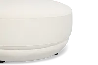 Presley White Fabric Ottoman