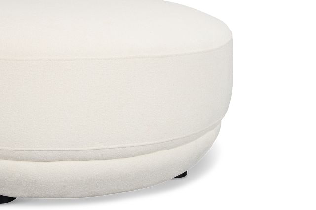 Presley White Fabric Ottoman