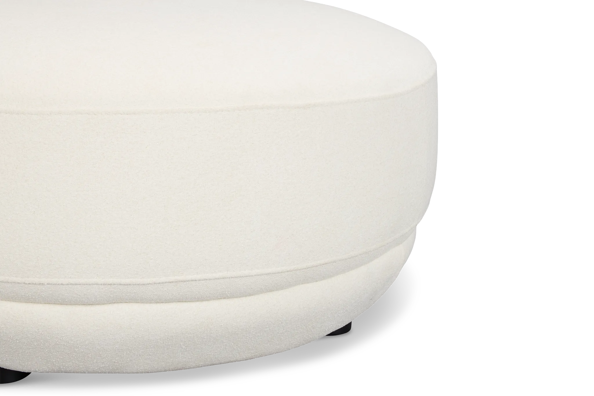Presley White Fabric Ottoman