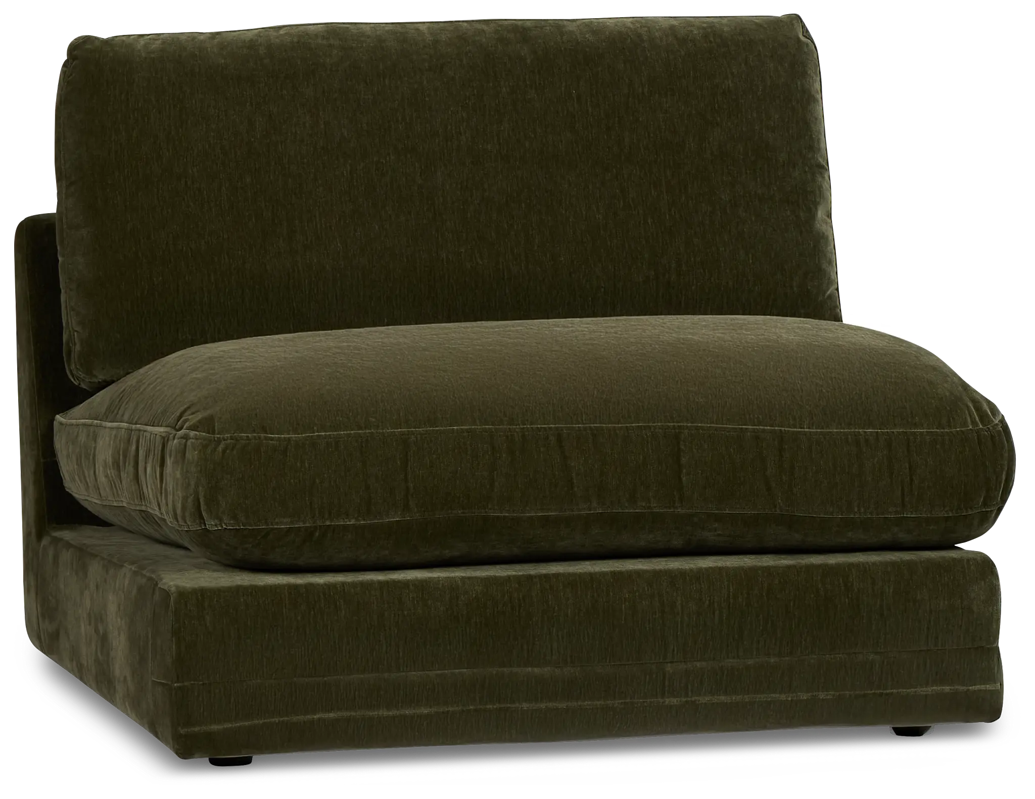 Jules Green Velvet Armless Chair Jules Green Velvet Armless Chair