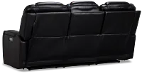 Eclipse Black Lthr/vinyl Power Reclining Sofa W/ Massage