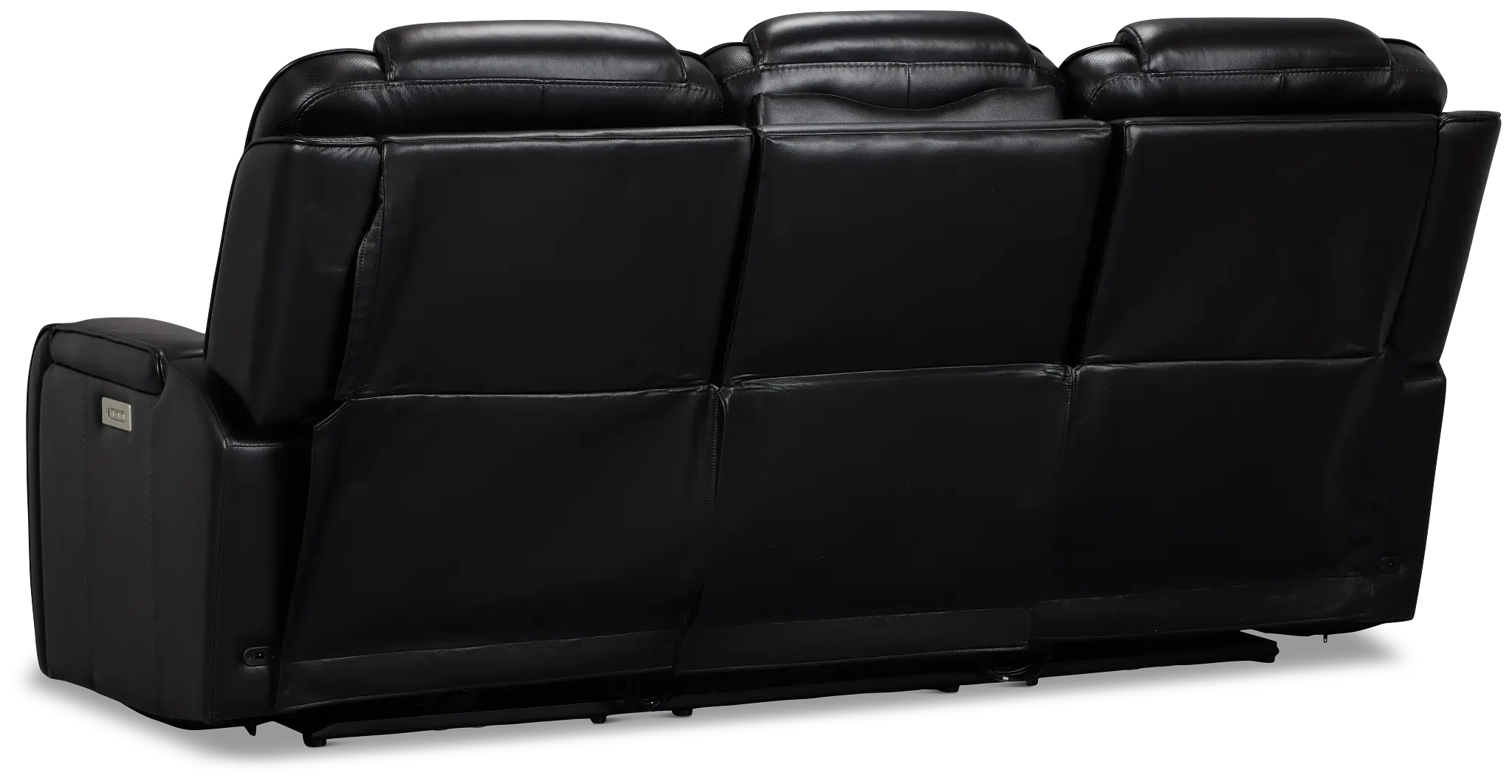 Eclipse Black Lthr/vinyl Power Reclining Sofa W/ Massage Eclipse Black Lthr/vinyl Power Reclining Sofa W/ Massage