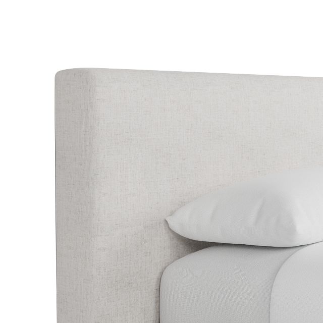 Grayton Linen Light Beige 44" Upholstered Platform Bed