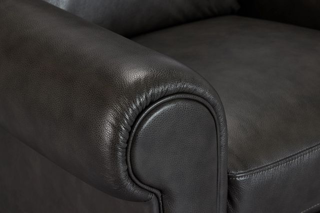 Lincoln Dark Gray Lthr/vinyl Chair (6)