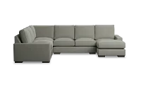 Edgewater Delray Pewter Medium Right Chaise Sectional