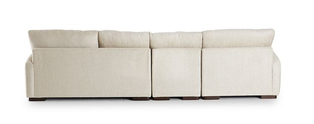 Alpha Beige Fabric Small Left Chaise Sectional (2)