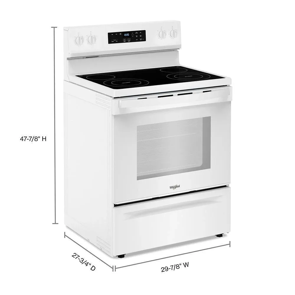 Whirlpool 3030 Series White Electric Range