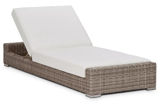 Raleigh White Woven Cushioned Chaise