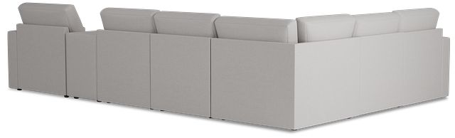 Citymod Light Gray Fabric Large Right Chaise Sectional With Media Console