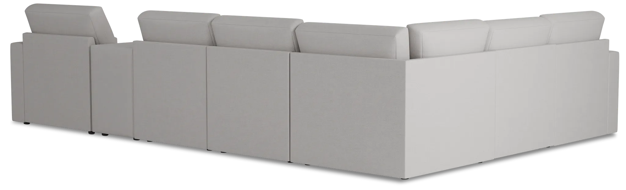 Citymod Light Gray Fabric Large Right Chaise Sectional With Media Console