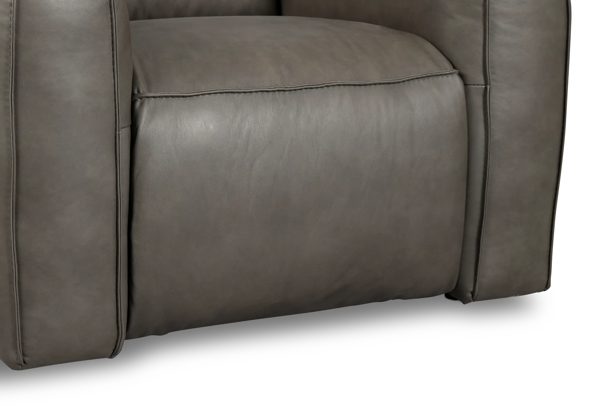 Ryland Dark Gray Lthr/vinyl Power Recliner With Power Headrest