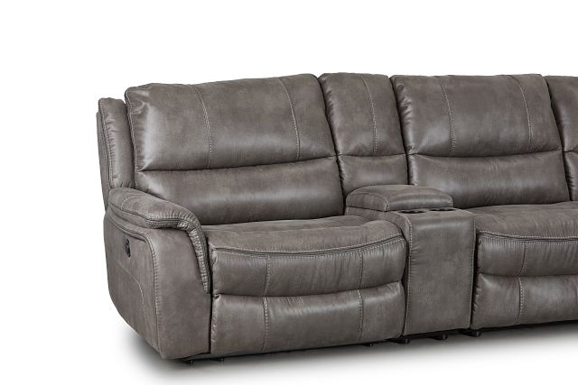 Dober Dark Gray Micro Large Dual Power Reclining Two-arm Sectional