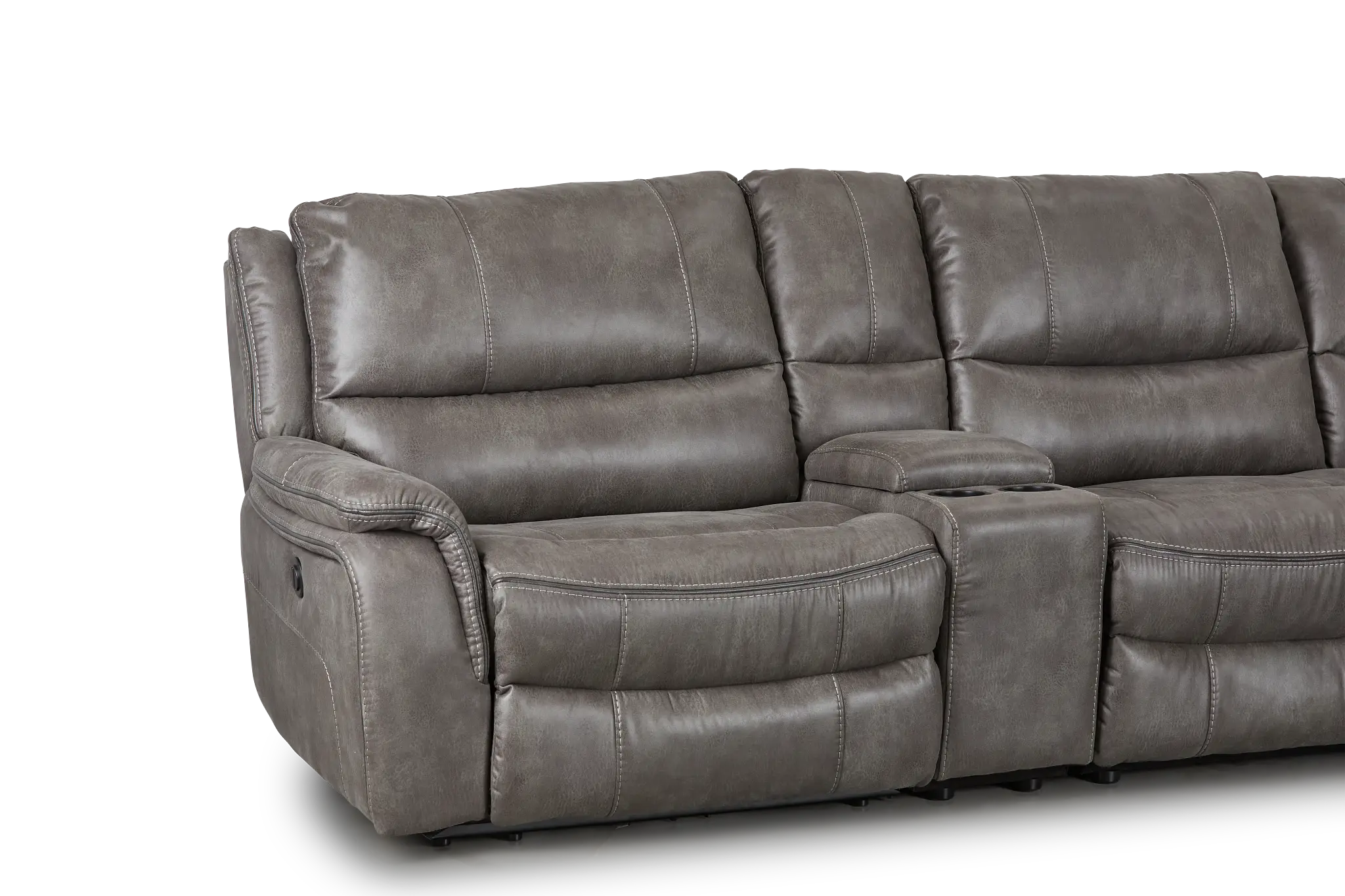 Dober Dark Gray Micro Large Dual Power Reclining Two-arm Sectional Dober Dark Gray Micro Large Dual Power Reclining Two-arm Sectional