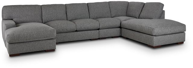 Veronica Dark Gray Down Large Right Bumper Sectional