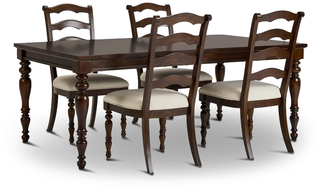 Savannah Dark Tone Rect Table & 4 Chairs Savannah Dark Tone Rect Table & 4 Chairs