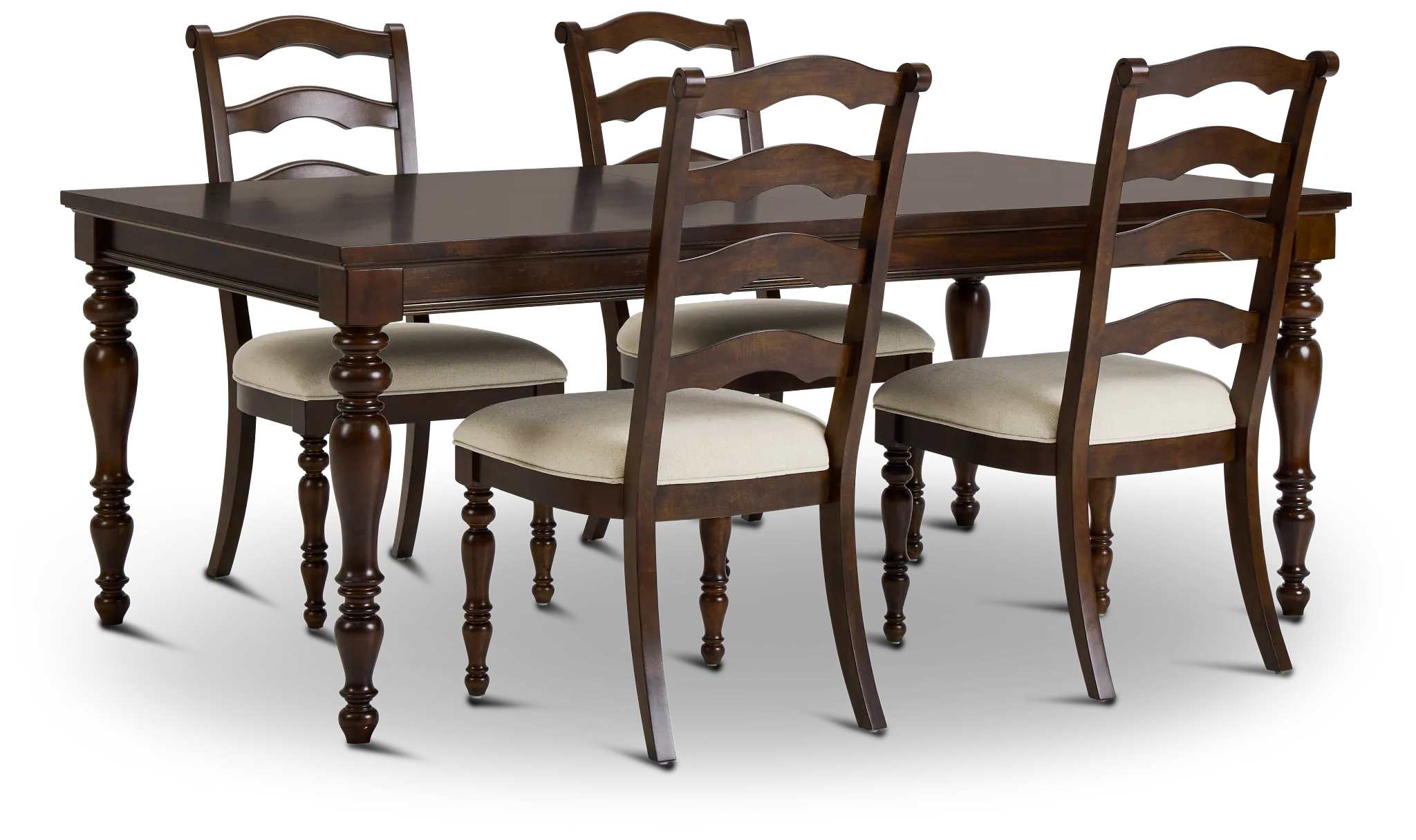 Savannah Dark Tone Rect Table & 4 Chairs