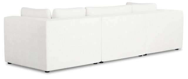 Destin Sutton White Fabric 3 Piece Modular Sofa