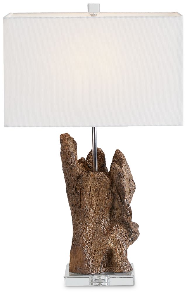 Iris Wood Polyresin Table Lamp