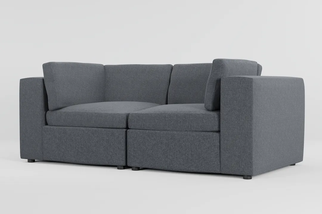 Destin Elevation Gray Fabric 2-piece Modular Sofa