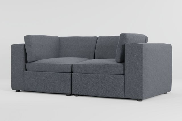 Destin Elevation Gray Fabric 2 Piece Modular Sofa