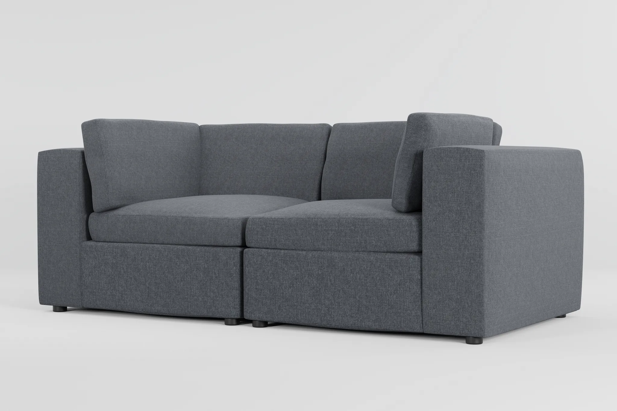 Destin Elevation Gray Fabric 2-piece Modular Sofa