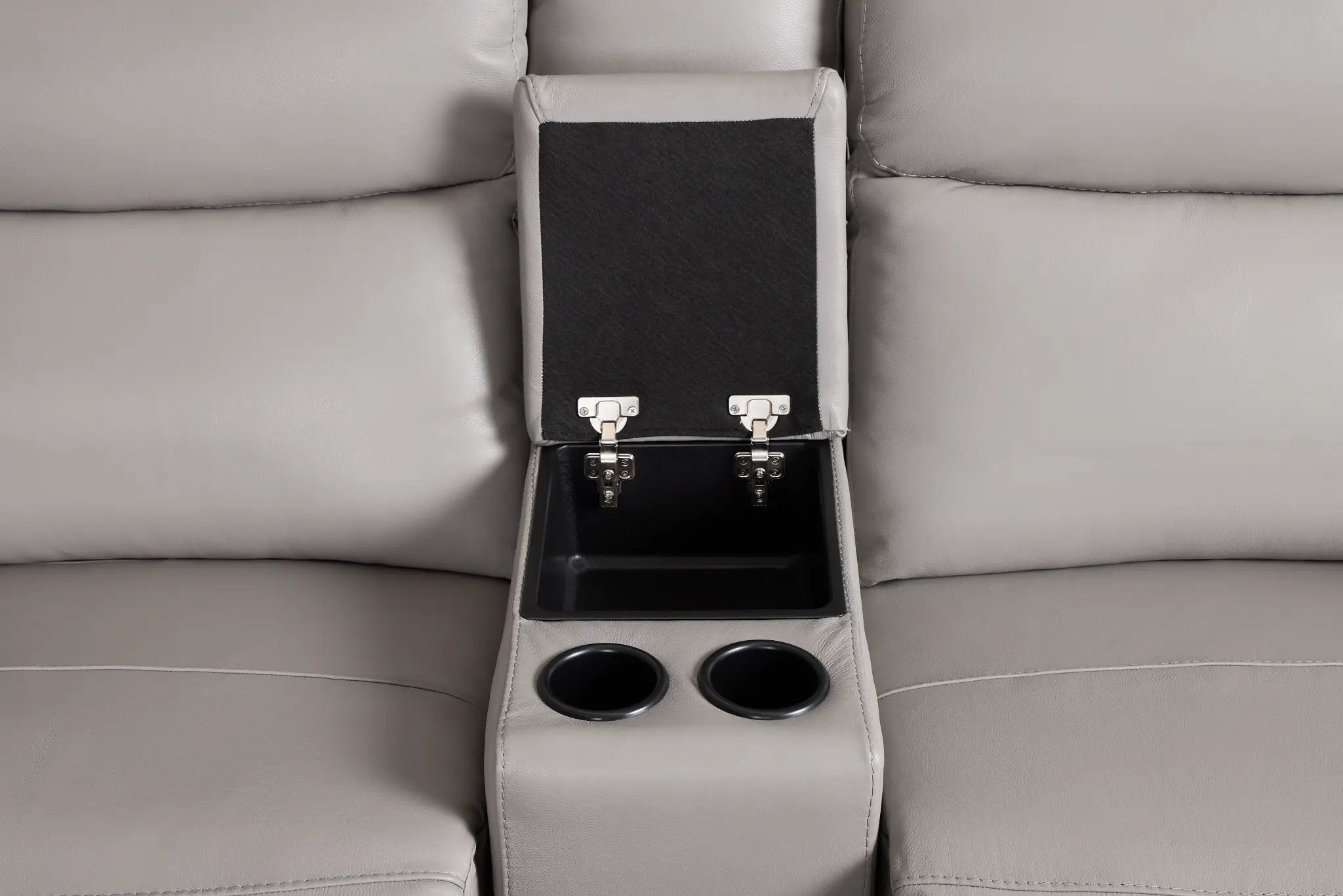 Walker Light Gray Lthr/vinyl Large Dual Power Reclining Two-arm Sectional Walker Light Gray Lthr/vinyl Large Dual Power Reclining Two-arm Sectional