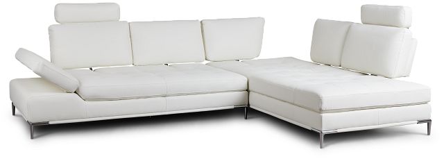 Camden White Micro Right Chaise Sectional With Removable Headrest (8)