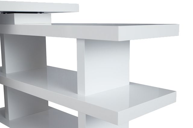 Olympia White Wood L Desk