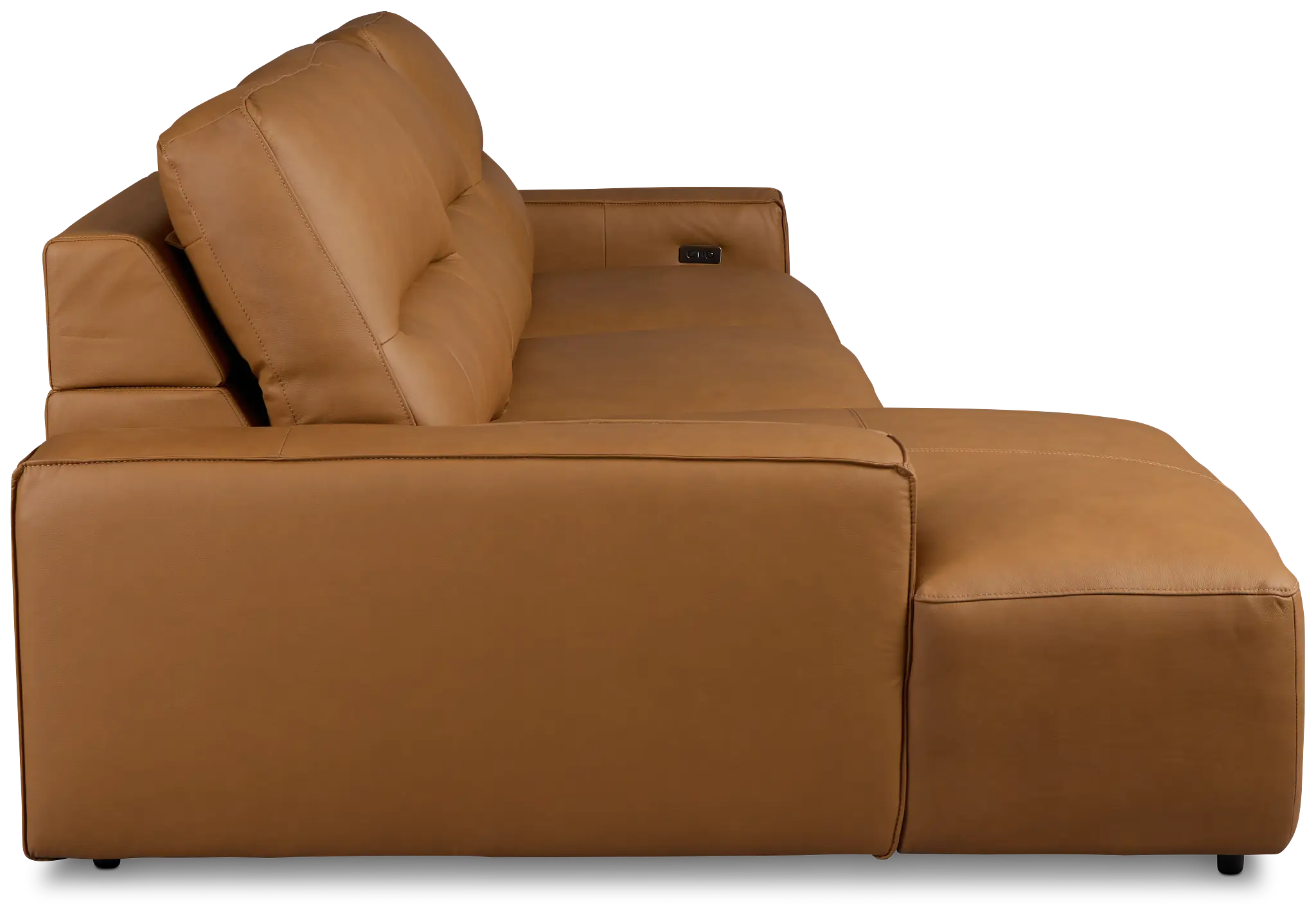 Rudy Brown Lthr/vinyl Left Dual Power Extension Chaise Sectional Rudy Brown Lthr/vinyl Left Dual Power Extension Chaise Sectional